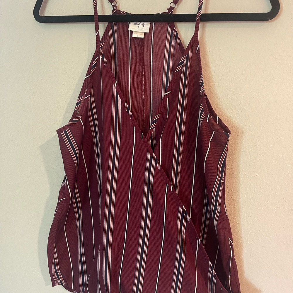 Daytrip Burgundy Striped Camisole